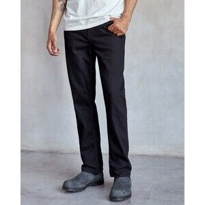 Outerknown SEA The Dunes Straight Pitch Black 5-Pocket Button Fly Jeans